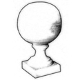 sfera con base in cotto: h 40 cm diametro 23 cm